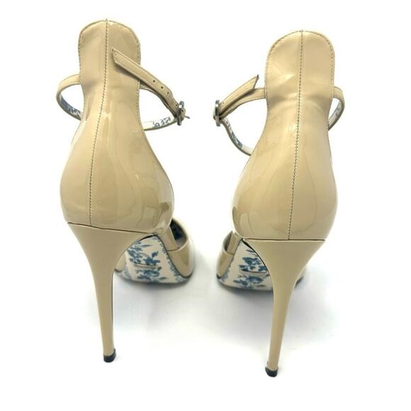 Gucci Patent Daisy 105 D’Orsay Pumps – 4.25″ Ankle-Strap, Beige, Size 9 - Picture 7 of 10